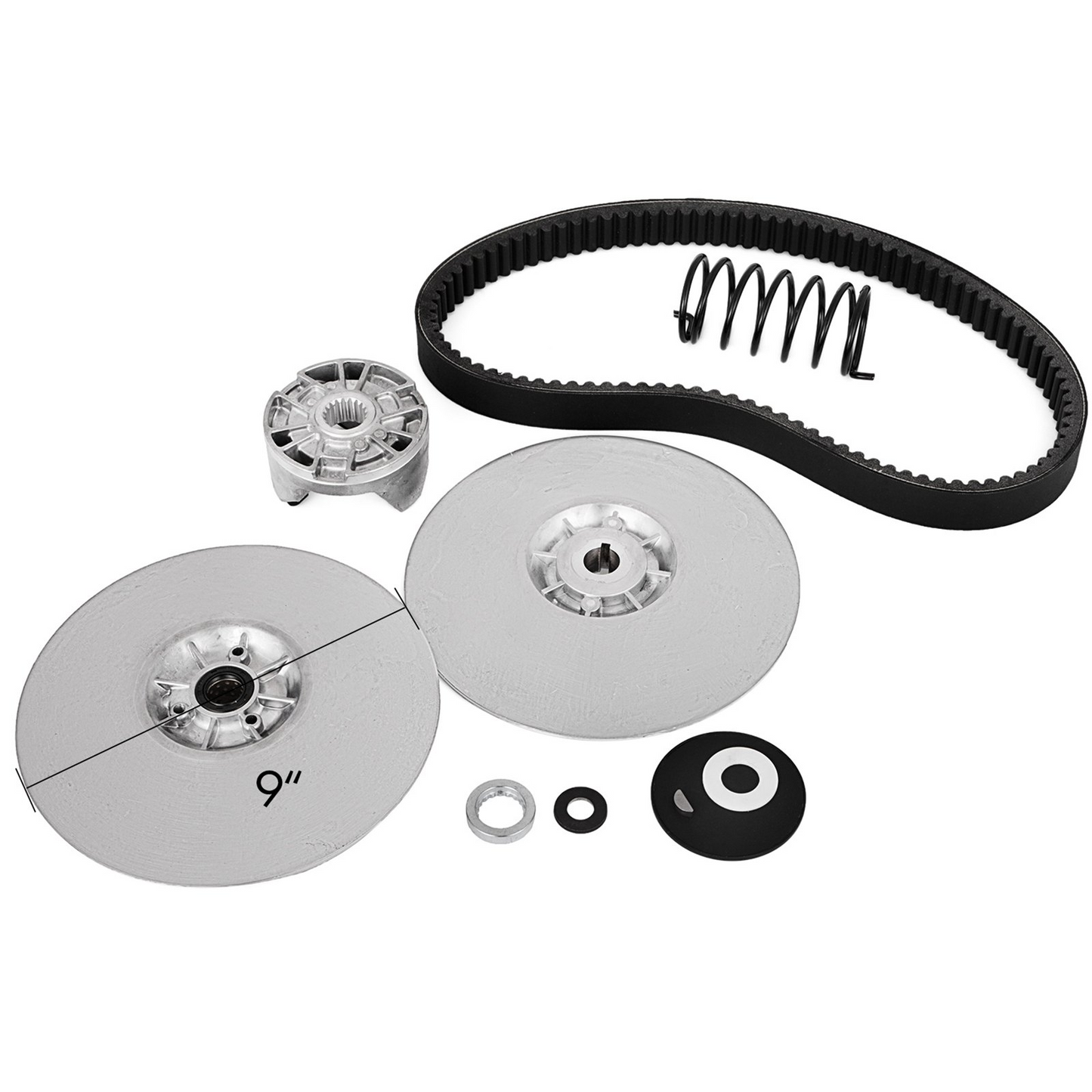 VEVOR Rear Driven Clutch Kit for Yamaha Gas Golf Cart G2-G22 1985+ Secondary Clutch Driven Kit with Belt, Silver