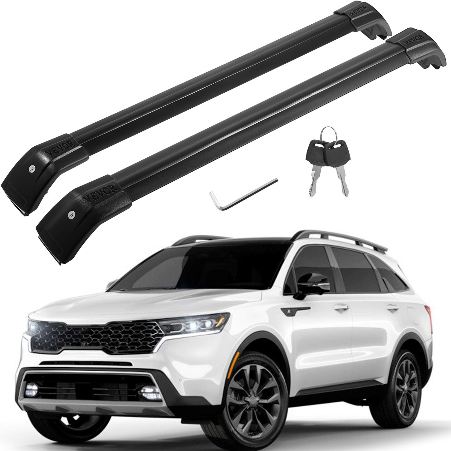 VEVOR Roof Rack Compatible with Kia Sorento 2015-2021 | Cross Bars Baggage Locking Roof Rail Crossbars