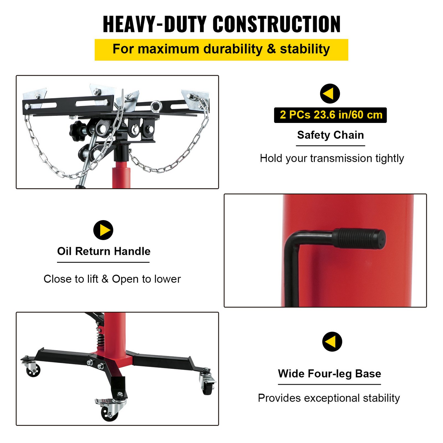 VEVOR Transmission Jack - Hydraulic Telescopic Transmission Jack, 2-Stage Floor Jack Stand