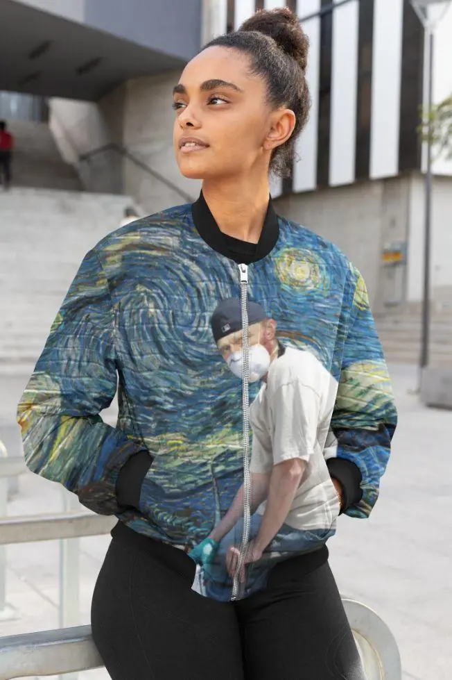 Street Art (Van Gogh) Female Bomber Jacket