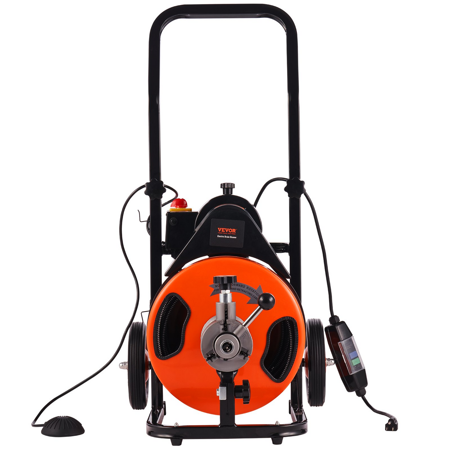 VEVOR Drain Cleaning Machine 100FT x 3/8 Inch | Sewer Snake Machine Auto Feed | Drain Auger Cleaner