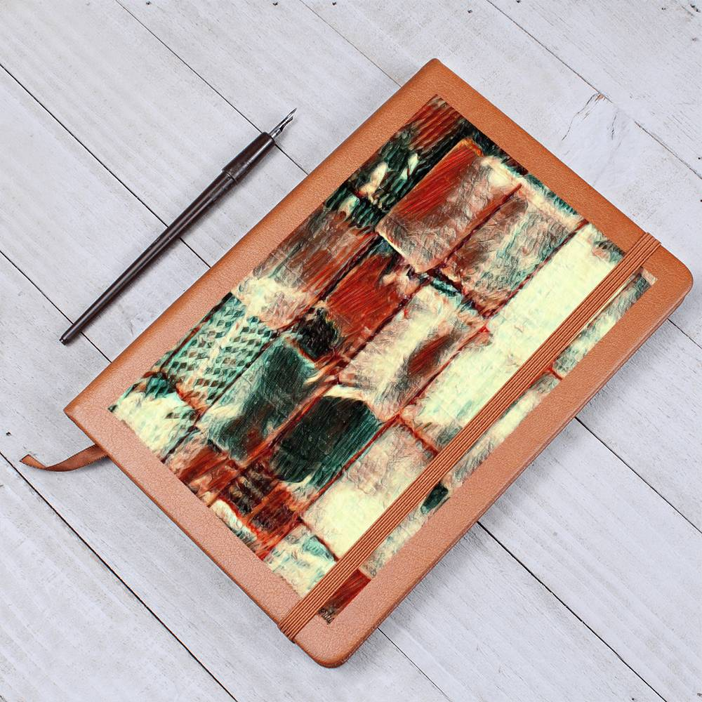 Square Dance -  Graphic Leather Journal - fashion finesse accessories