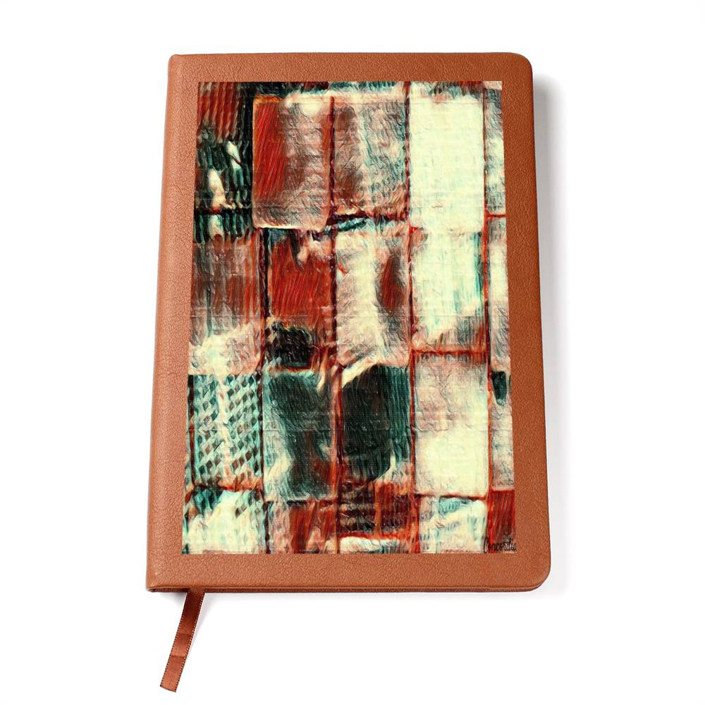 Square Dance -  Graphic Leather Journal - fashion finesse accessories