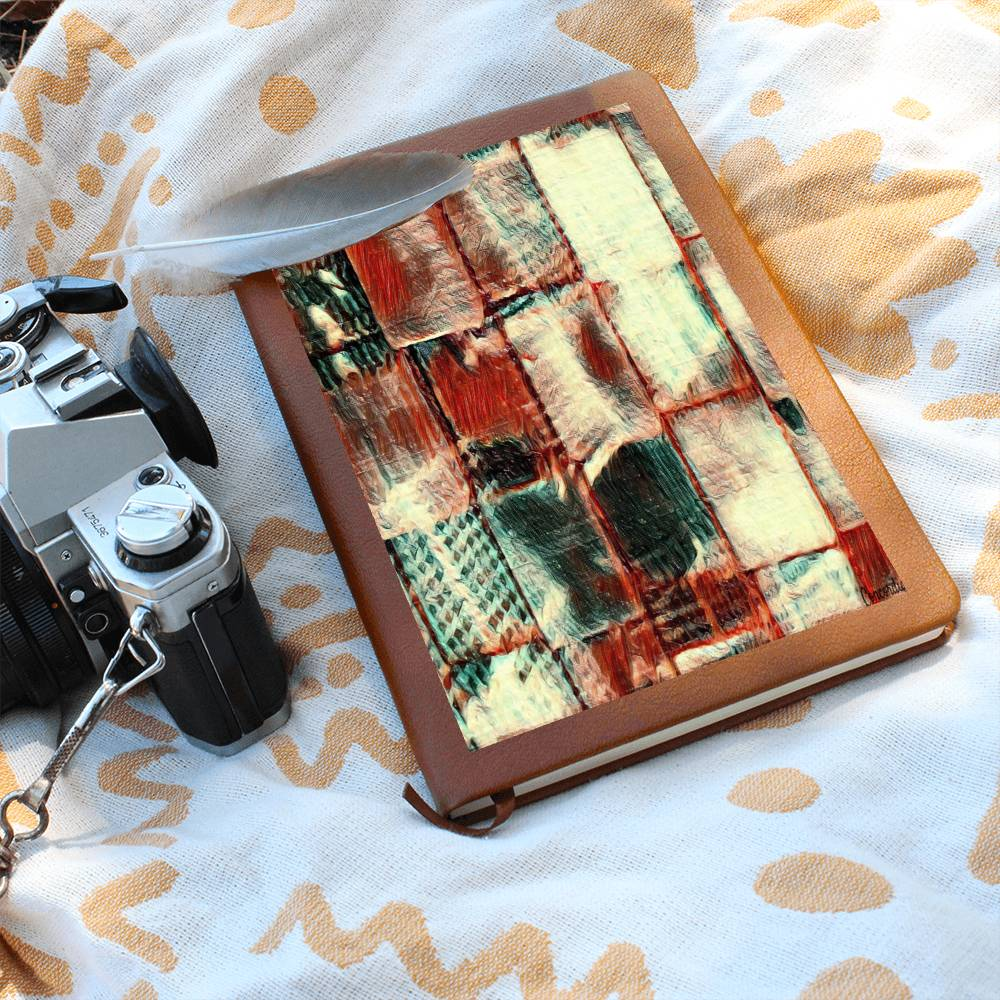 Square Dance -  Graphic Leather Journal - fashion finesse accessories