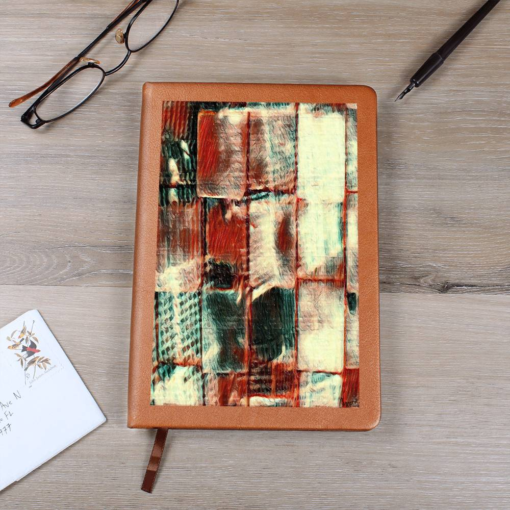 Square Dance -  Graphic Leather Journal - fashion finesse accessories