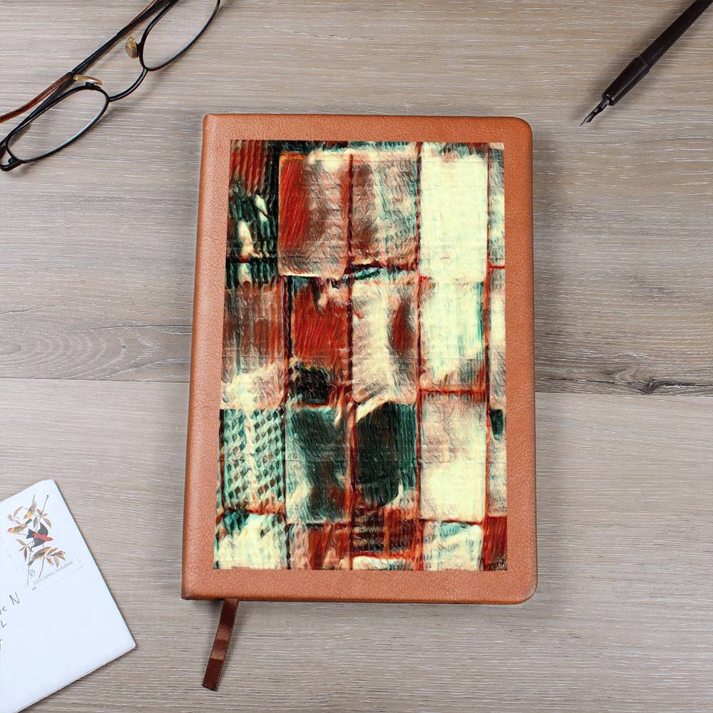 Square Dance -  Graphic Leather Journal - fashion finesse accessories