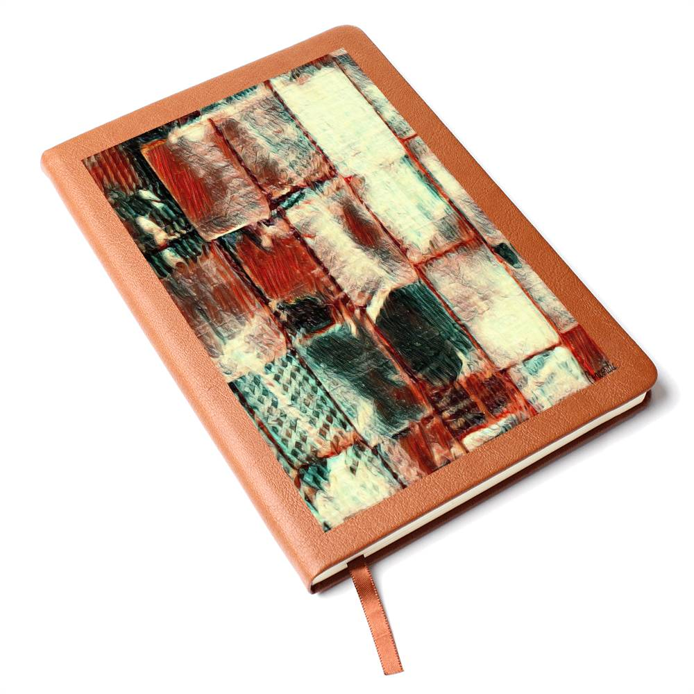 Square Dance -  Graphic Leather Journal - fashion finesse accessories