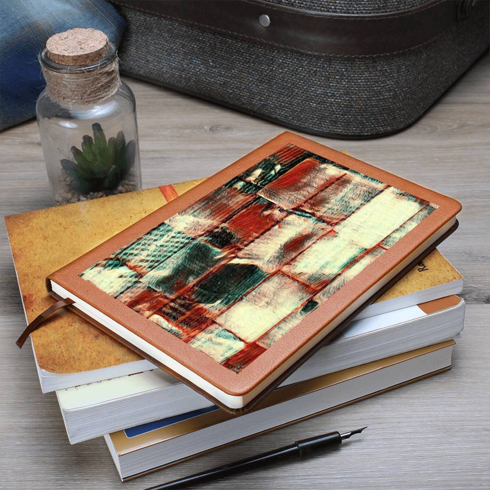 Square Dance -  Graphic Leather Journal - fashion finesse accessories