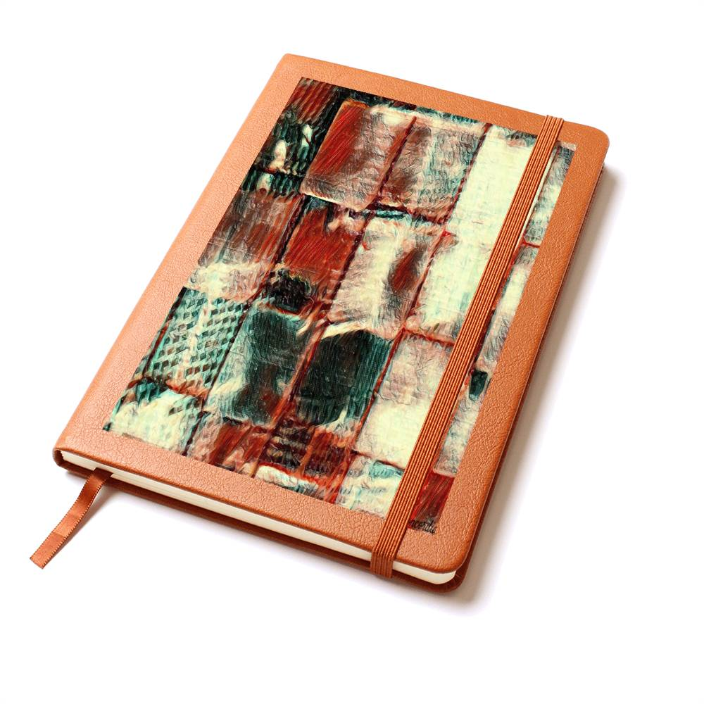 Square Dance -  Graphic Leather Journal - fashion finesse accessories