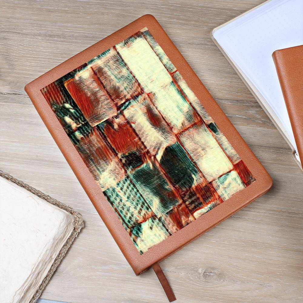 Square Dance -  Graphic Leather Journal - fashion finesse accessories