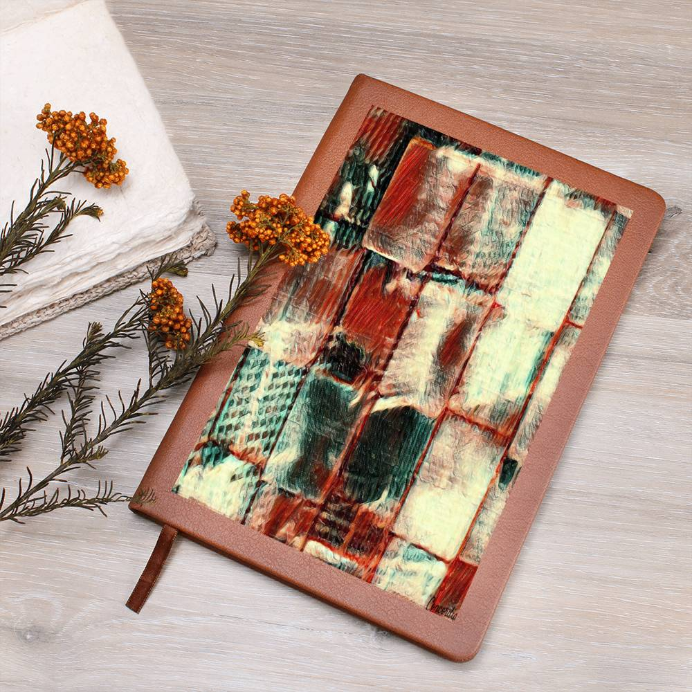 Square Dance -  Graphic Leather Journal - fashion finesse accessories