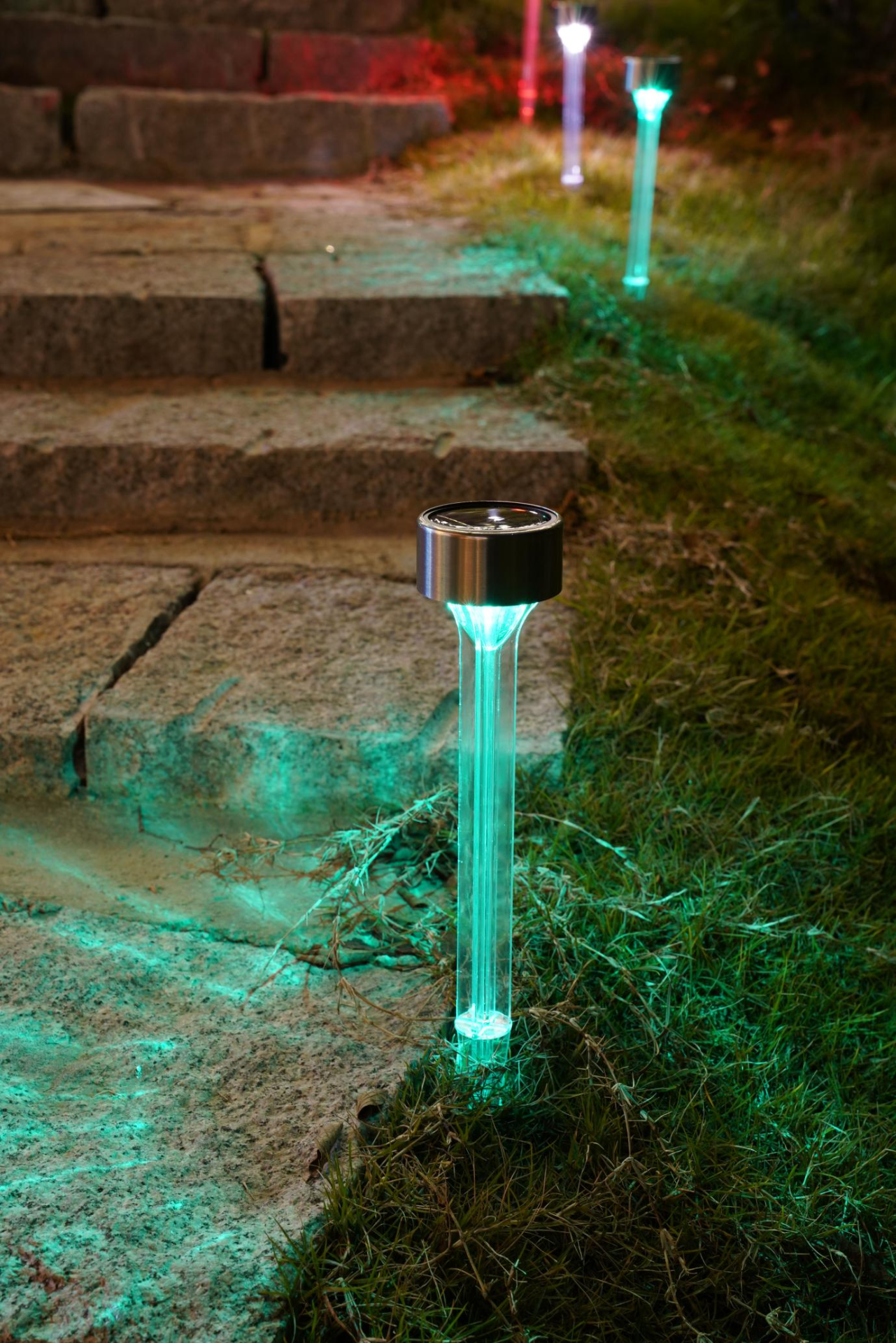 Solar Landscape Lights - Transparent Decorative Waterproof - 10 Pack Solar Powered Pathway Lights