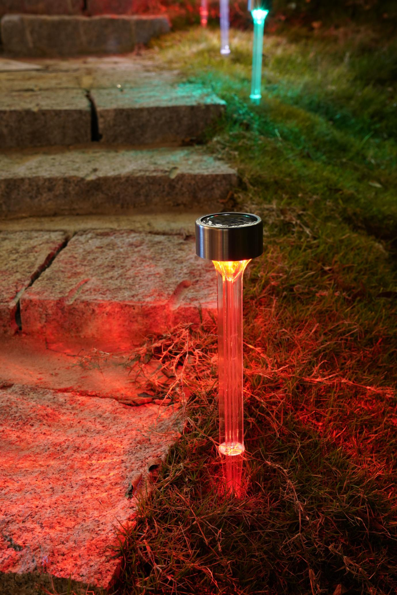 Solar Landscape Lights - Transparent Decorative Waterproof - 10 Pack Solar Powered Pathway Lights