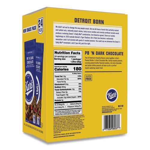 Trail Mix, Dark Chocolate/Peanut Butter, 1.25 oz Packet, 24/Box