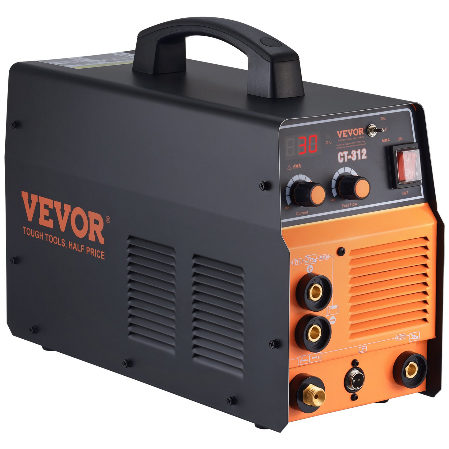 VEVOR 3 in 1 Plasma Cutter Welder Machine, CT-312 TIG/MMA Plasma Cutter Combo Machine, 30A Plasma Cutter, 120Amp TIG Welder and 120A Stick Welder, Digital 110/220V Dual Voltage IGBT Inverter