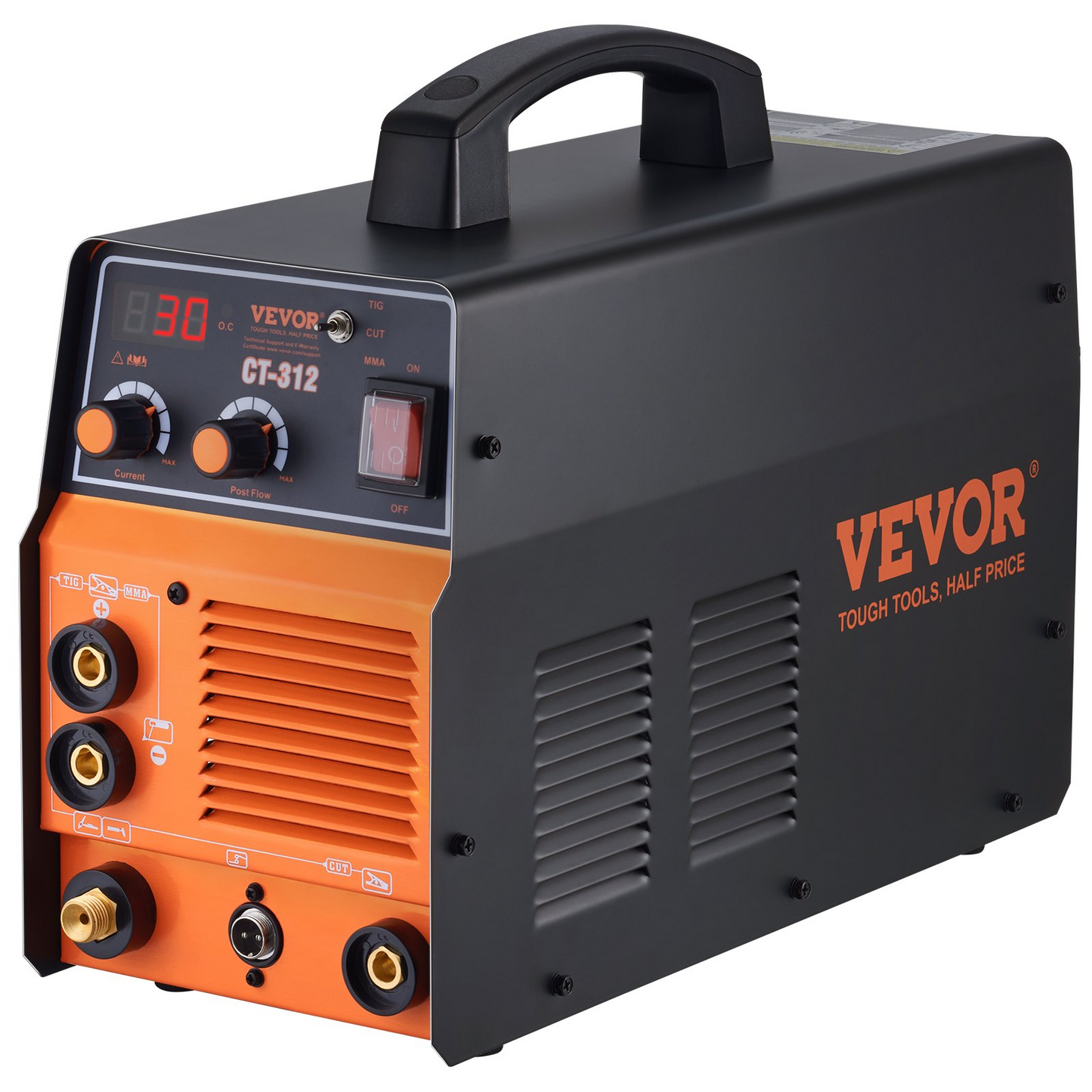 VEVOR 3 in 1 Plasma Cutter Welder Machine, CT-312 TIG/MMA Plasma Cutter Combo Machine, 30A Plasma Cutter, 120Amp TIG Welder and 120A Stick Welder, Digital 110/220V Dual Voltage IGBT Inverter