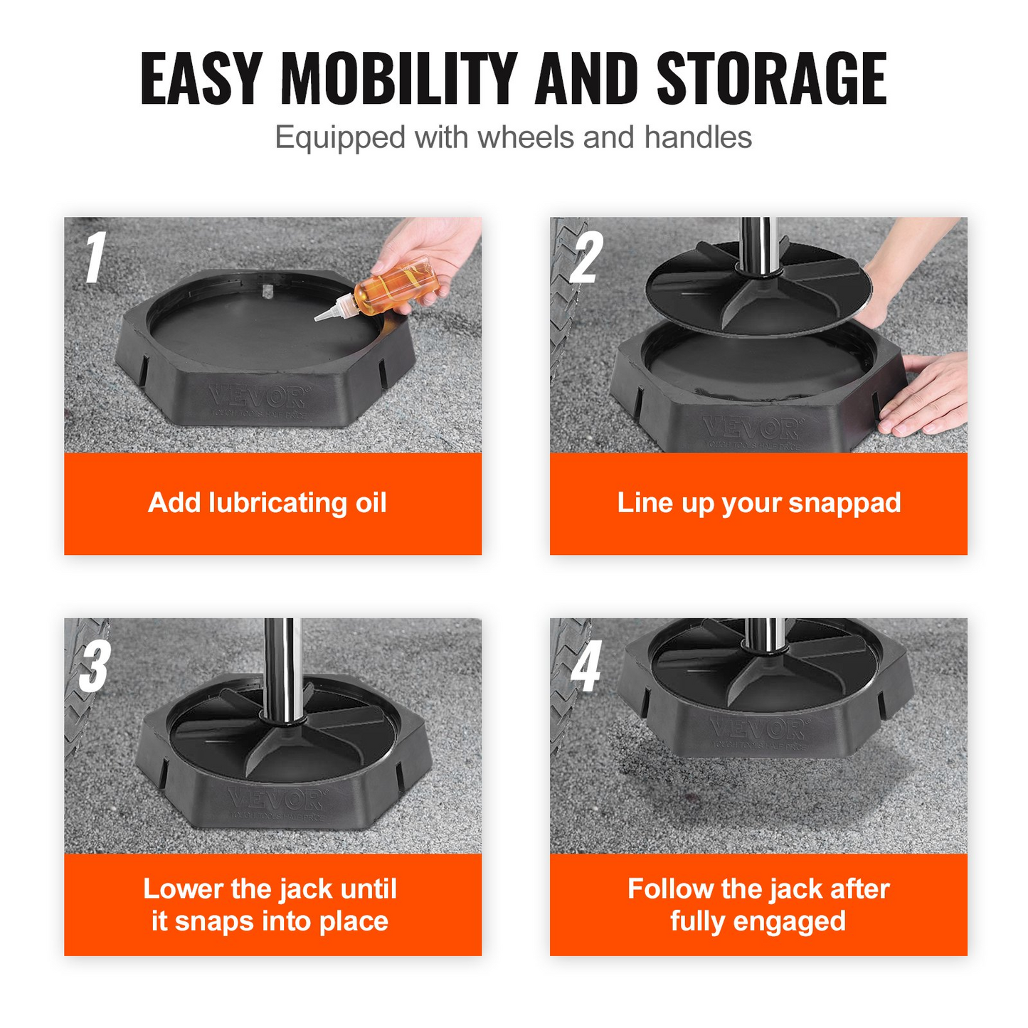 VEVOR RV Leveling Pads, 9 Inch Round Landing Feet, Permanent Attached Jack Stabilizers, Rubber Jack Pads, 5000 lbs Capacity per RV Jack Pad, 5th Wheels, Travel Trailers, Class A/C Motorhomes (6-Pack)