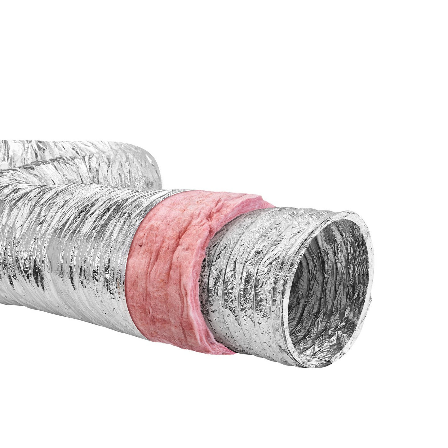 VEVOR Dryer Vent Hose, 4'' Insulated Flexible Duct 25FT Long with 2 Duct Clamps, Heavy-Duty Three Layer Protection for HVAC Heating Cooling Ventilation and Exhaust, R-6.0 Flame Resistance Value