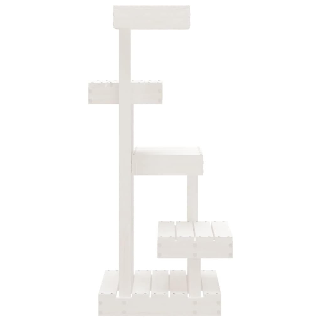 vidaXL Cat Tree White 17.9"x19.3"x40.6" Solid Wood Pine