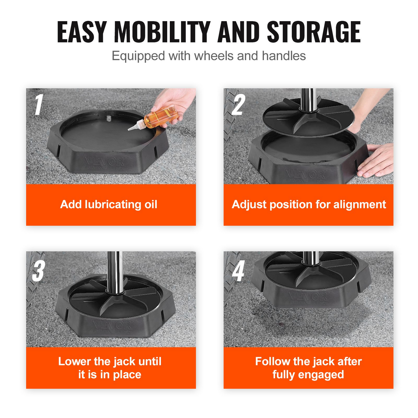 VEVOR RV Leveling Pads, 9 Inch Round Landing Feet, Permanent Attached Jack Stabilizers, Rubber Jack Pads, 5000 lbs Capacity per RV Jack Pad, 5th Wheels, Travel Trailers, Class A/C Motorhomes (6-Pack)