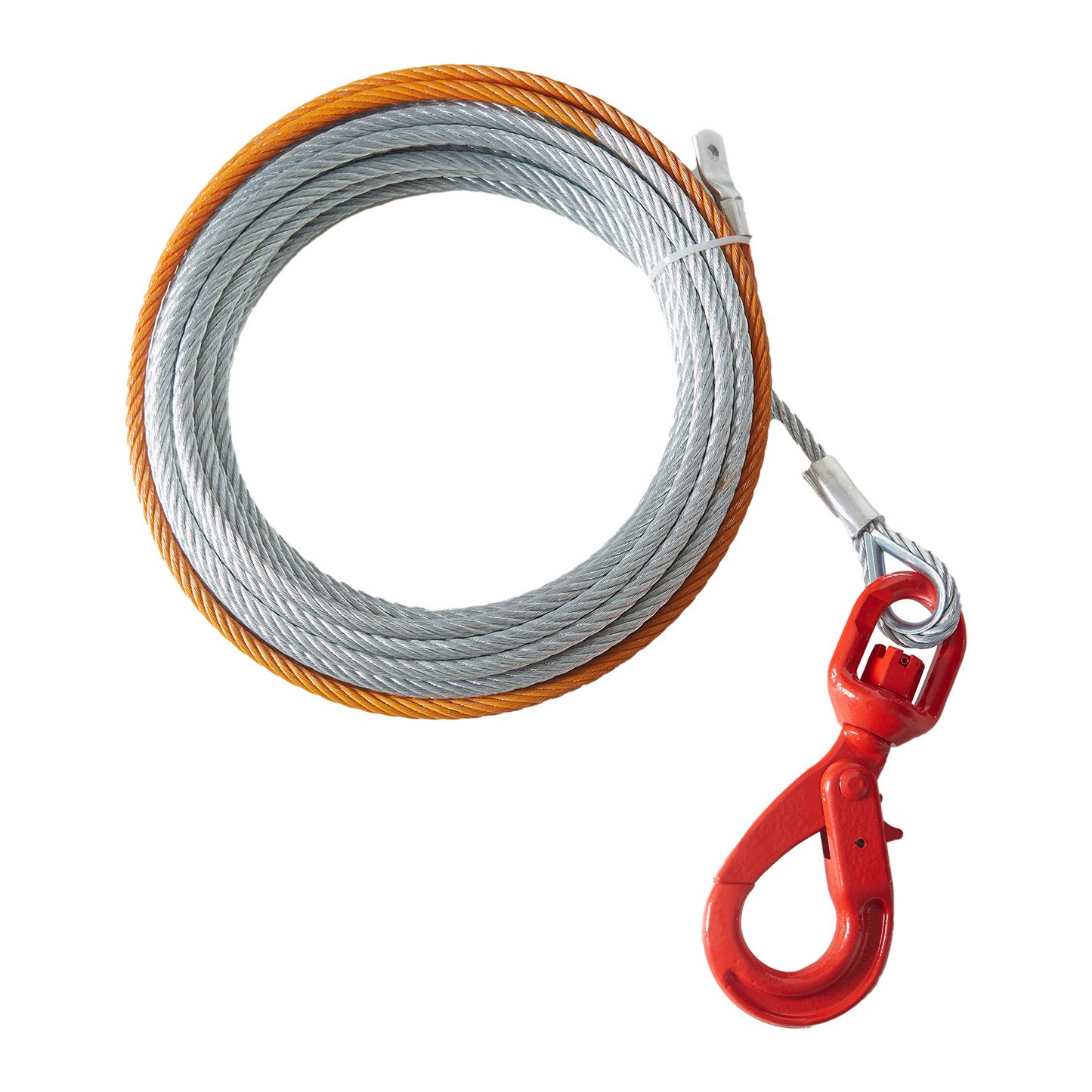 VEVOR Galvanized Steel Winch Cable, 3/8 Inch x 75 Feet 15,200 lbs Breaking Strength, Wire Winch Rope with Swivel Hook, Towing Cable Heavy Duty, Universal Fit for SUV, Large Off-Road Vehicle, Truck