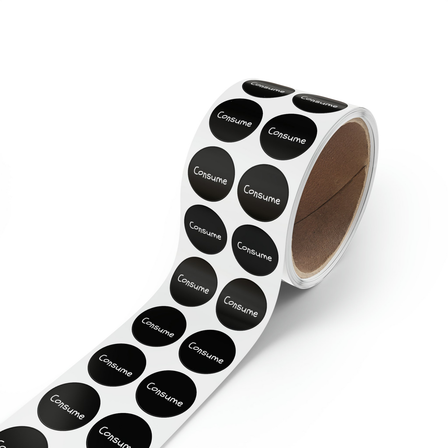 Round Sticker Label Rolls - Consume