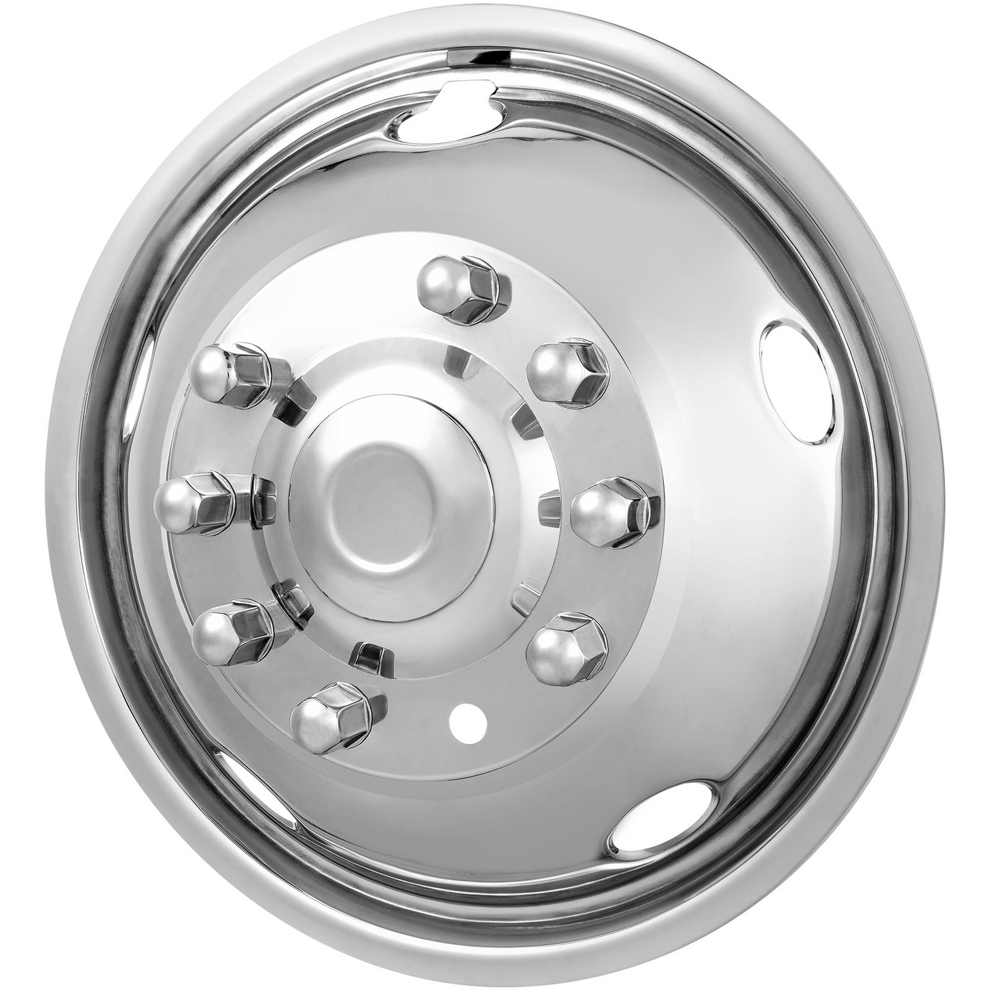 VEVOR 19.5-inch 10 Lug Wheel Simulators, 304 Stainless Steel Wheel Simulator Kit with Mirror Polished Finish, 2 Front and 2 Rear Wheel Covers Fit for For Ford F450/F550 (2005-2020), 4 pcs