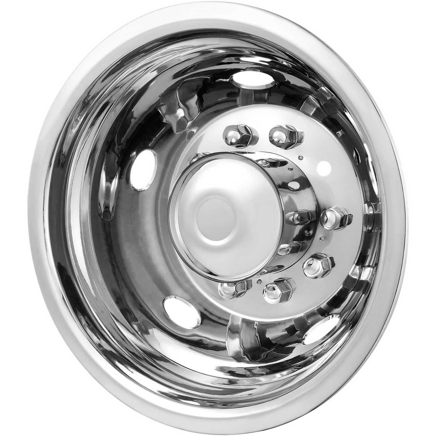 VEVOR 19.5-inch 10 Lug Wheel Simulators, 304 Stainless Steel Wheel Simulator Kit with Mirror Polished Finish, 2 Front and 2 Rear Wheel Covers Fit for For Ford F450/F550 (2005-2020), 4 pcs