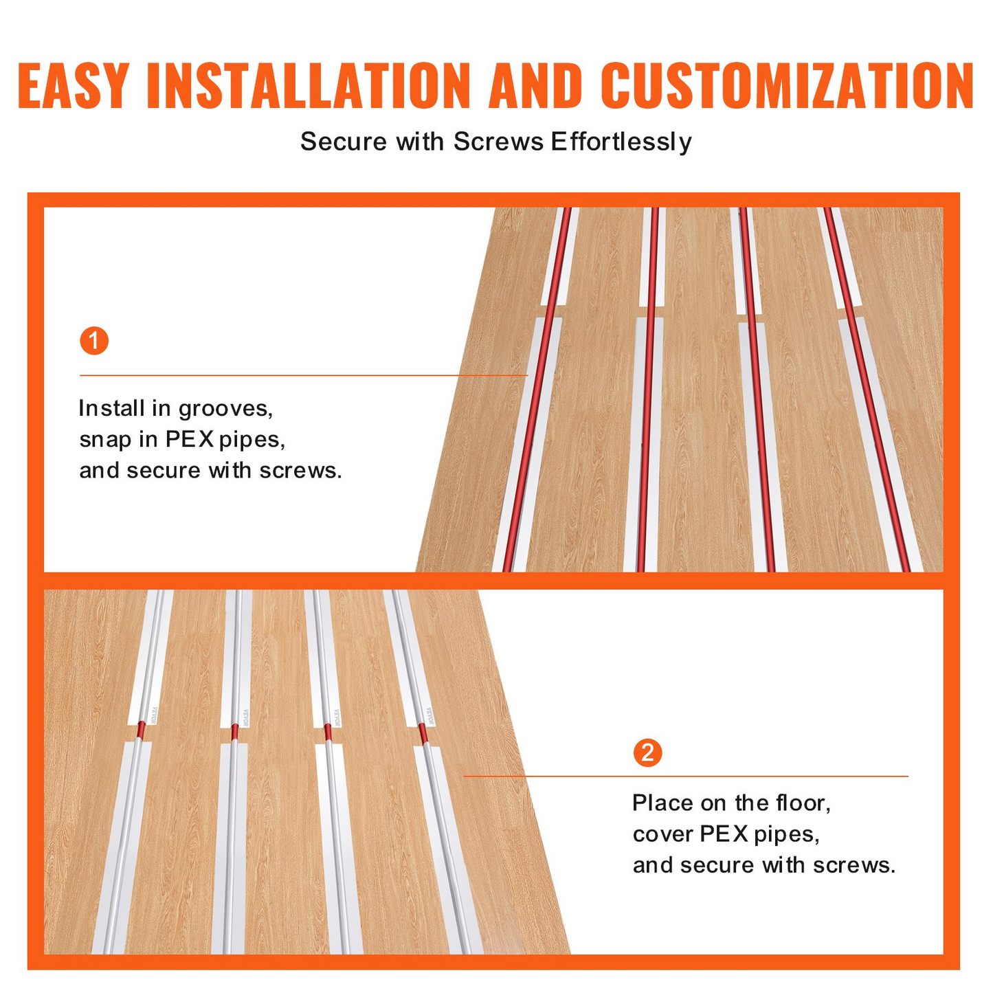 VEVOR PEX Heat Transfer Plates 4 ft | Radiant Heat Plates for 3/4" PEX Pipe