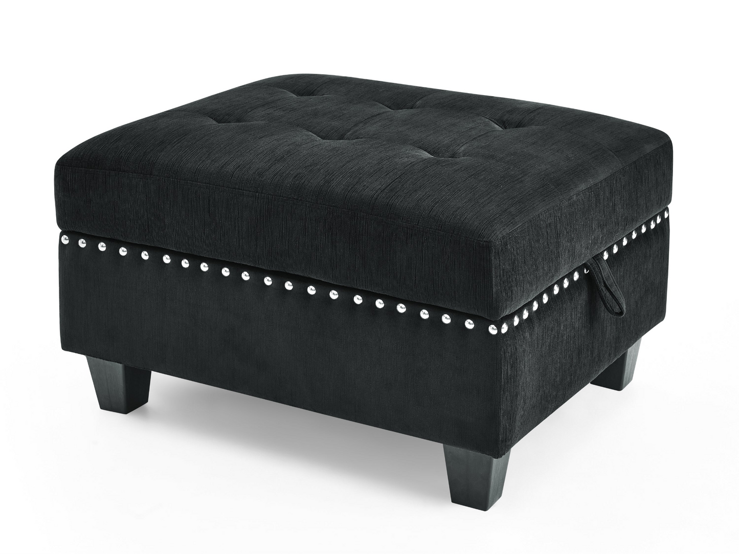 U shape Modular Sectional Sofa,DIY Combination,includes Four Single Chair and Two Corner,Black Velvet.