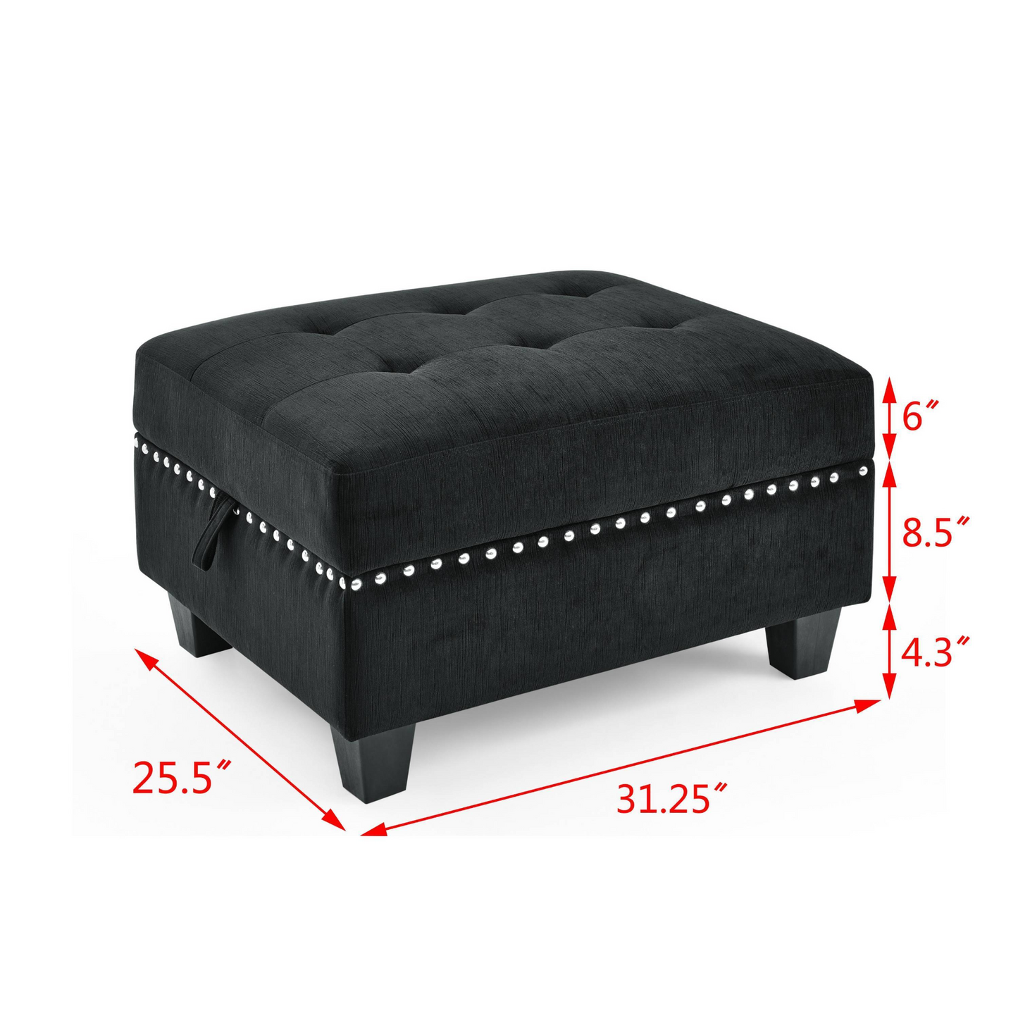 U shape Modular Sectional Sofa,DIY Combination,includes Four Single Chair and Two Corner,Black Velvet.