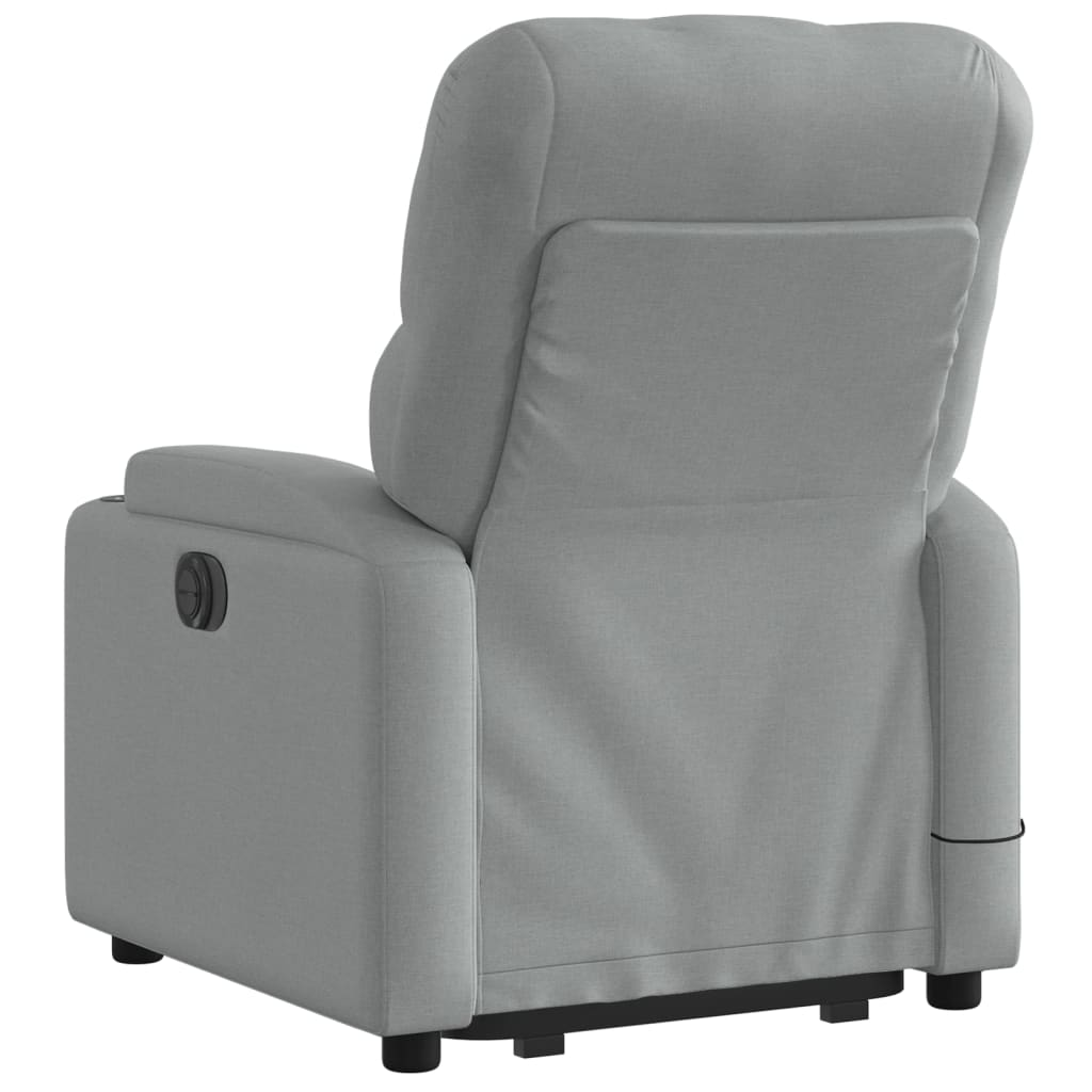 vidaXL Stand up Massage Recliner Chair Light Gray Fabric - fashion finesse accessories