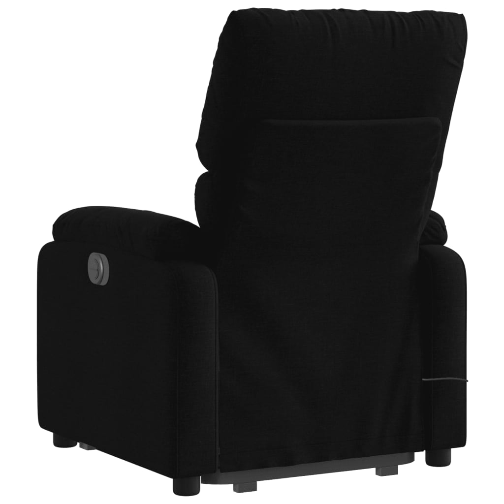 vidaXL Stand up Massage Recliner Chair Black Fabric - fashion finesse accessories