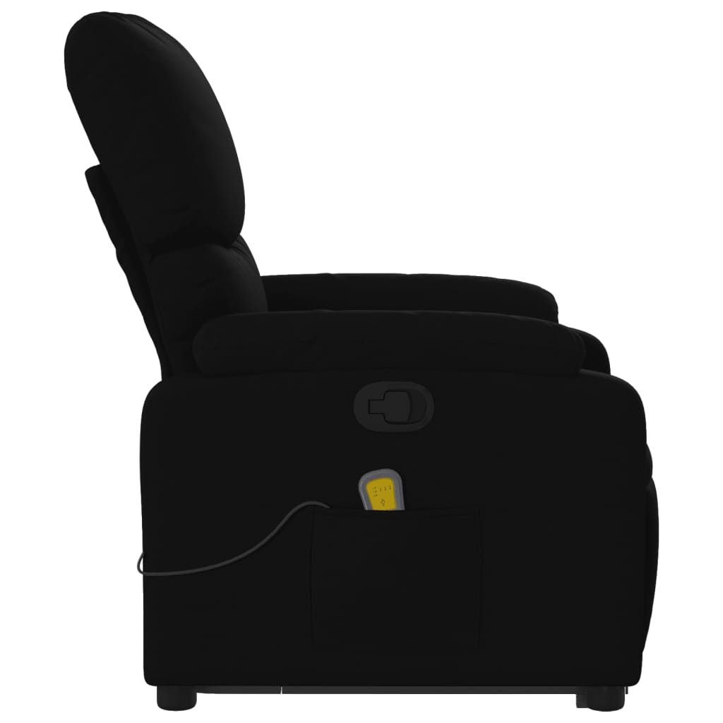 vidaXL Stand up Massage Recliner Chair Black Fabric - fashion finesse accessories