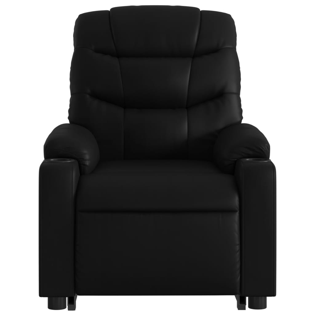 vidaXL Electric Stand up Massage Recliner Chair Black Faux Leather - fashion finesse accessories