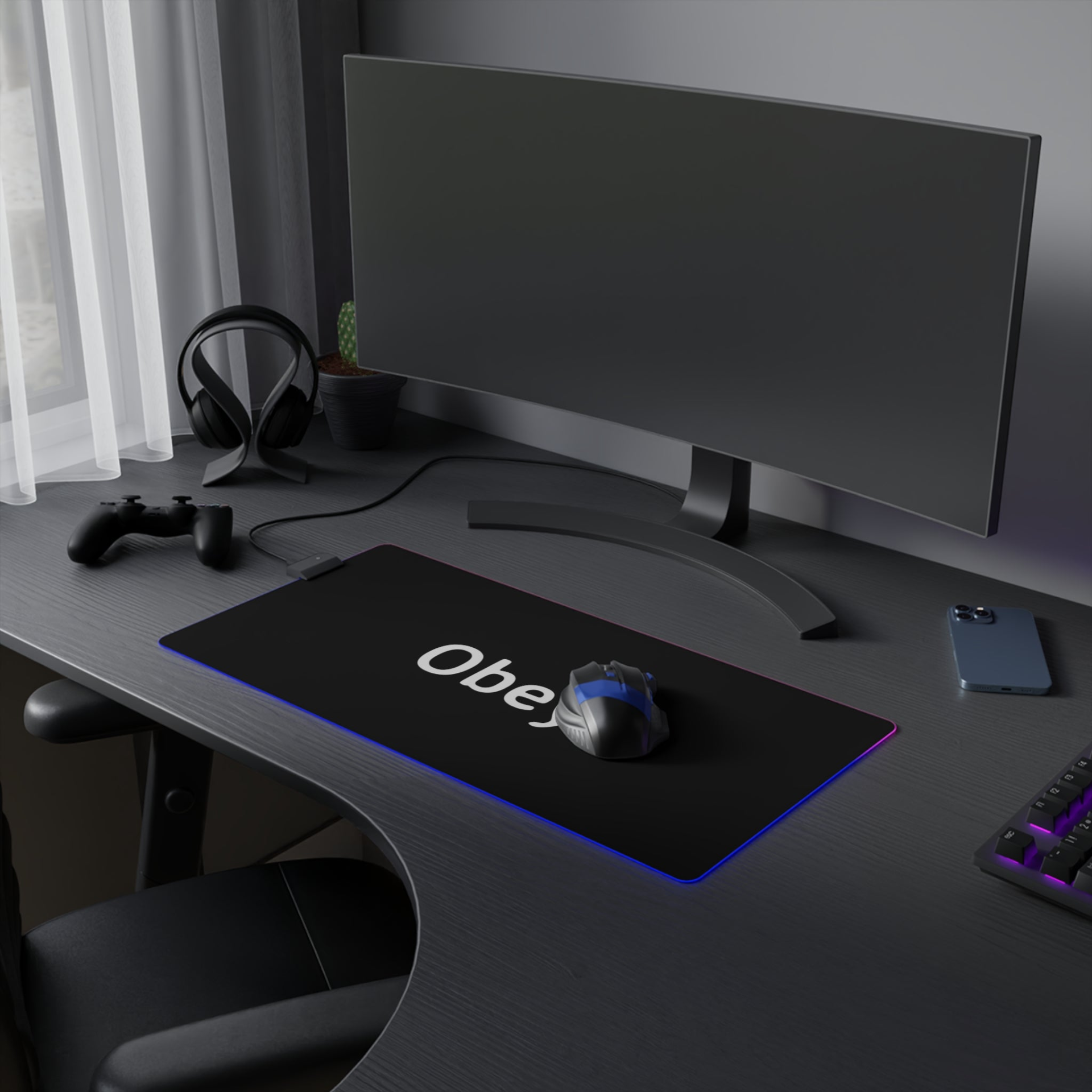 LED Gaming Mouse Pad - Obey - fashion finesse accessories