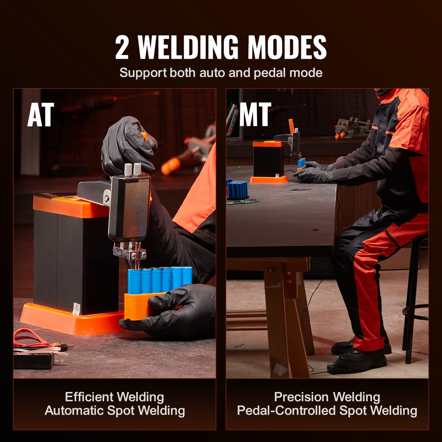 VEVOR Battery Spot Welder, 14.5KW Capacitor Energy Storage Pulse Battery Spot Welder with 73B Welding Pen, 801D High Power Spot Welding Equipment & 2 Welding Modes for 0.1-0.3mm Pure Nickel, Batteries