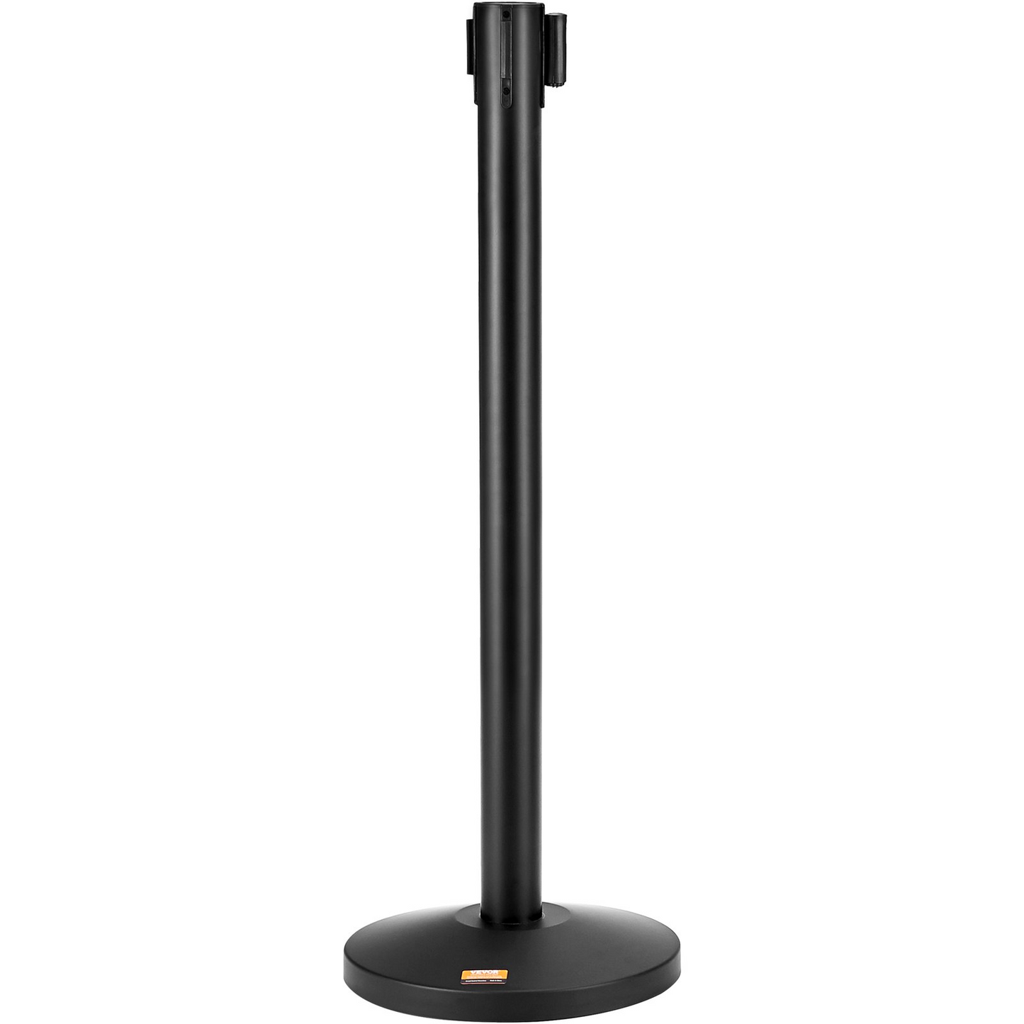 VEVOR Crowd Control Stanchions, 2-Pack Crowd Control Barriers, Carbon Steel Baking Painted Stanchion Queue Post with 11FT Black Retractable Belt, Belt Barriers Line Divider for Exhibition, Airport