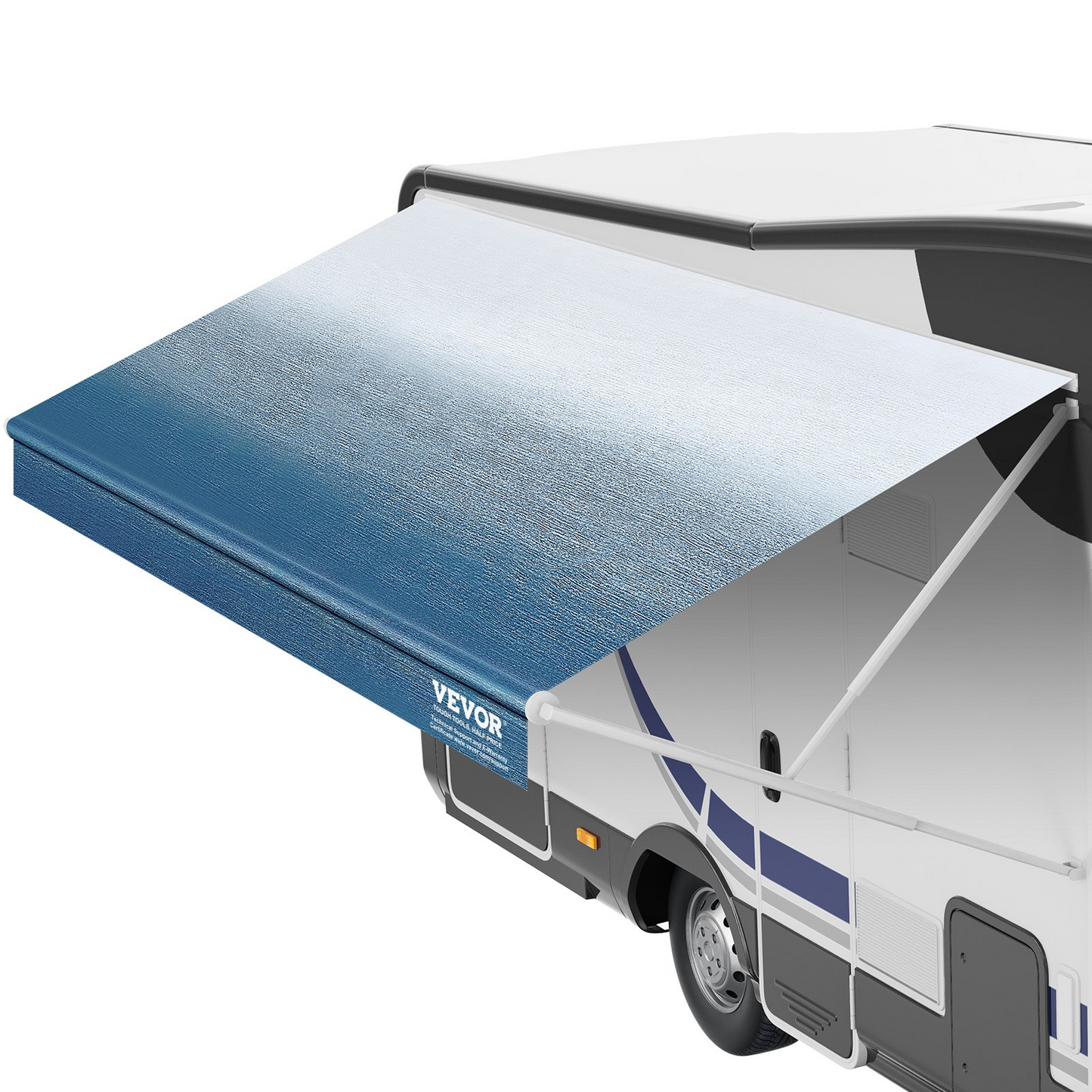 VEVOR RV Awning Fabric Replacement, 17'2" Fabric Length for 18' Awning, Heavy Duty 3-Ply 16oz PVC Camper Awning Fabric, Waterproof & UV Protection Outdoor Canopy for RV, Trailer, Motorhome, Blue Fade