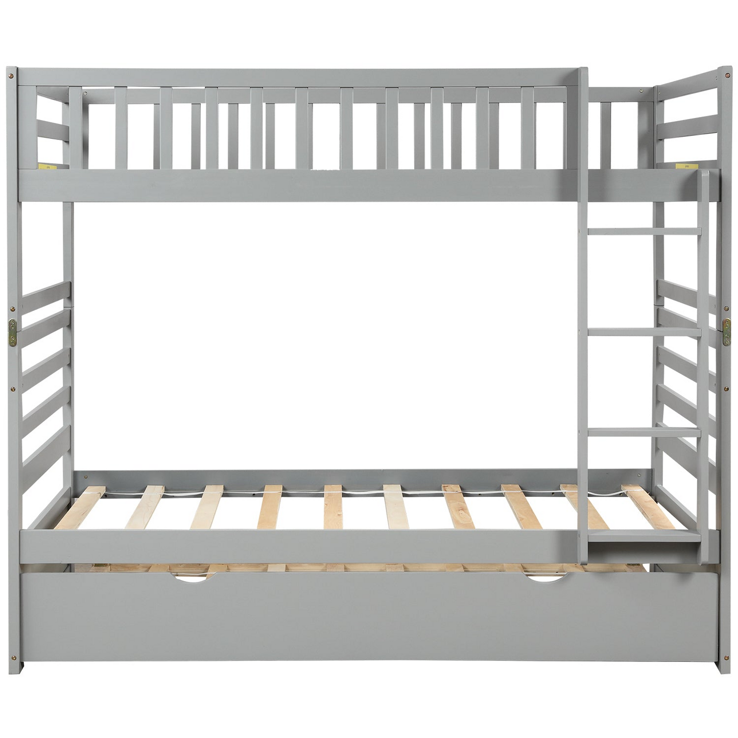 Twin Bunk Beds for Kids with Safety Rail and Movable Trundle bed