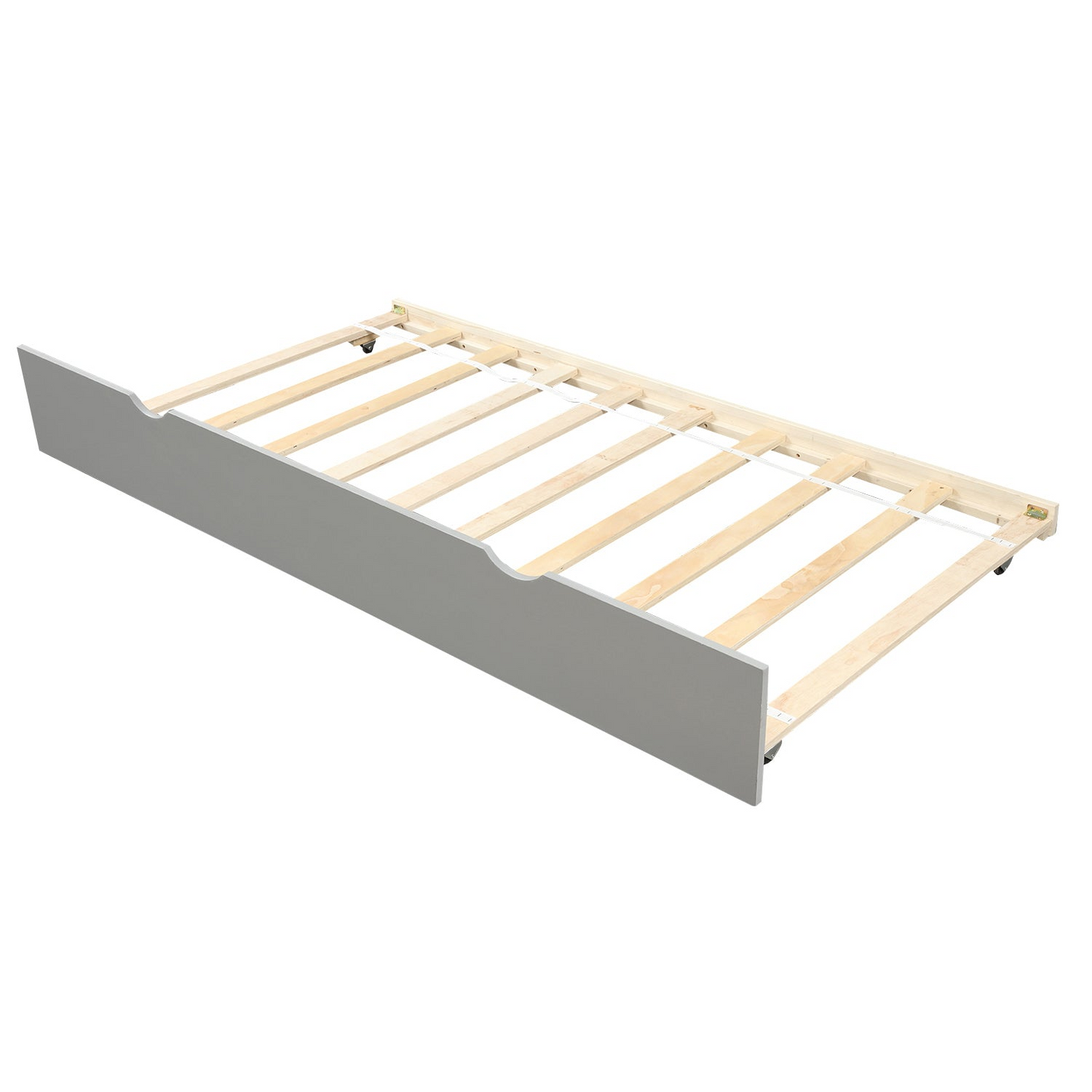 Twin Bunk Beds for Kids with Safety Rail and Movable Trundle bed