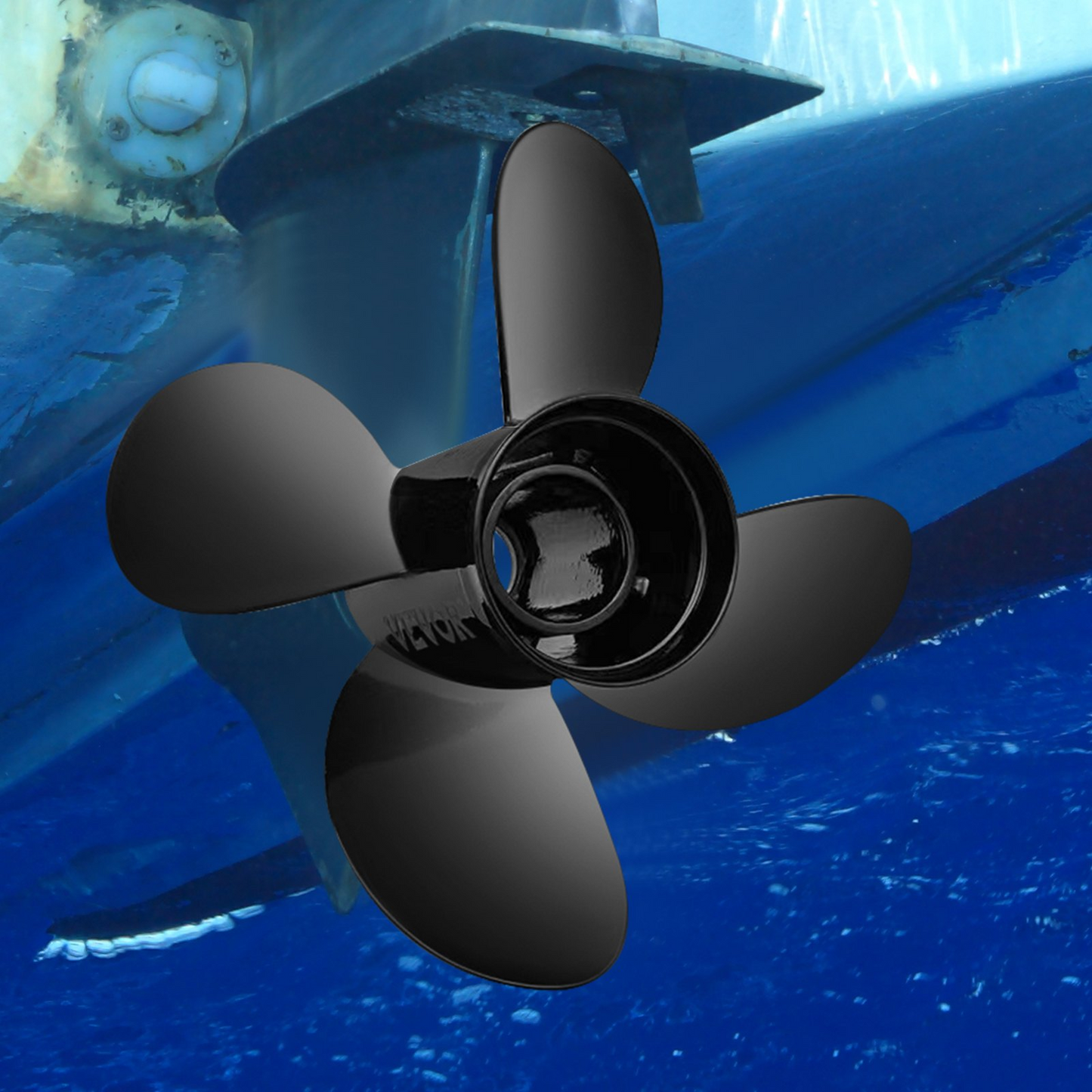 VEVOR Outboard Propeller, Replace for OEM 48-8M0084495, 4 Blades 14" x 19" Aluminium Boat Propeller