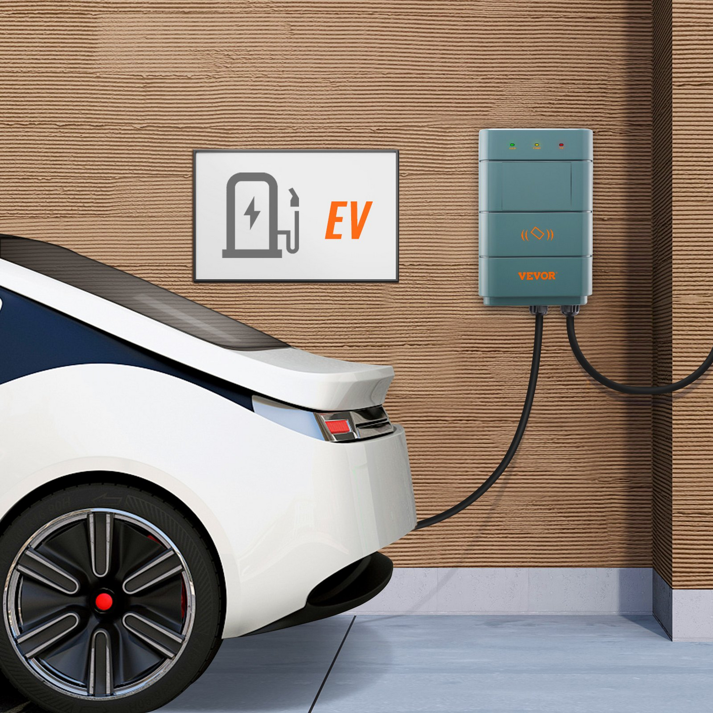 VEVOR Level 2 Electric Vehicle Charging Station | Adjustable 9.6 kW Smart EV Charger with WiFi