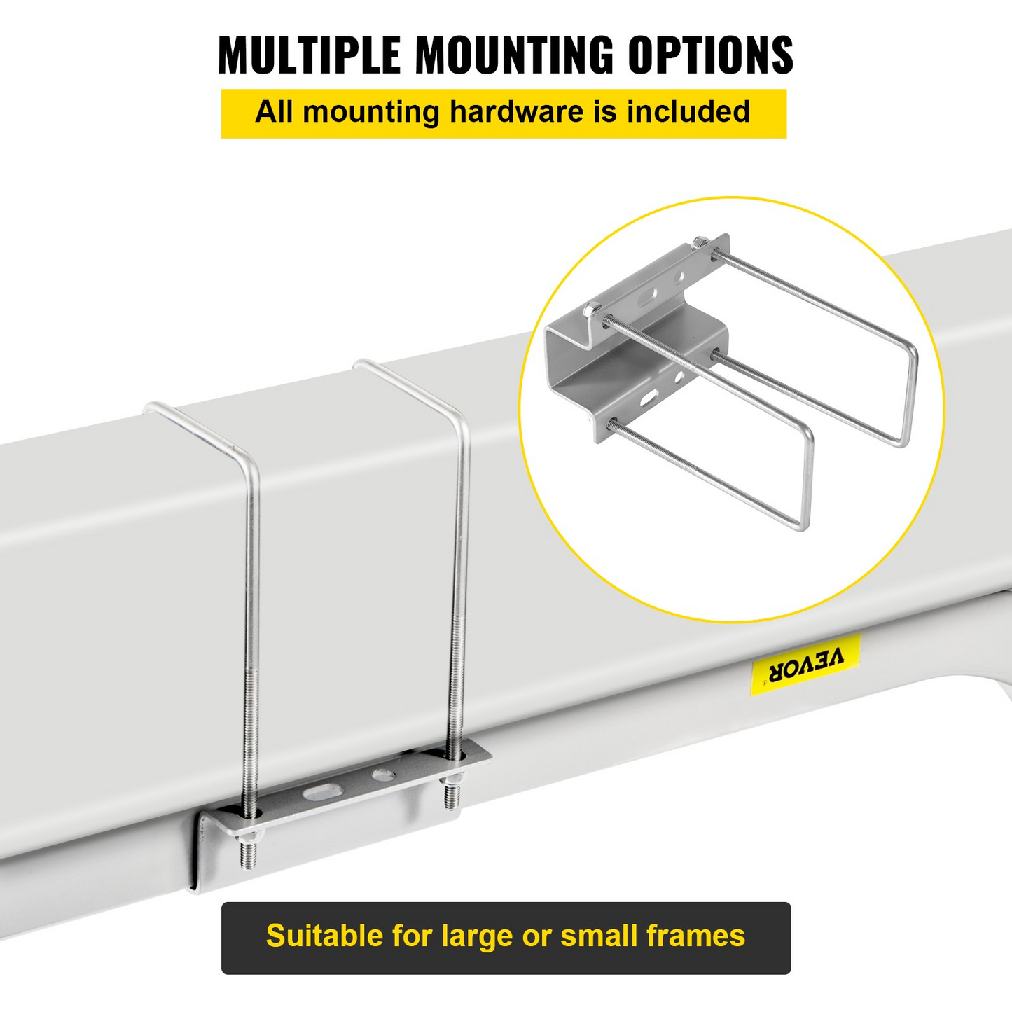 VEVOR Boat Trailer Guide-on, 60", 2PCS Steel Trailer Post Guide on, with LED-Lighted PVC Tube Covers, Mounting Hardware Included, for Ski Boat, Fishing Boat or Sailboat Trailer