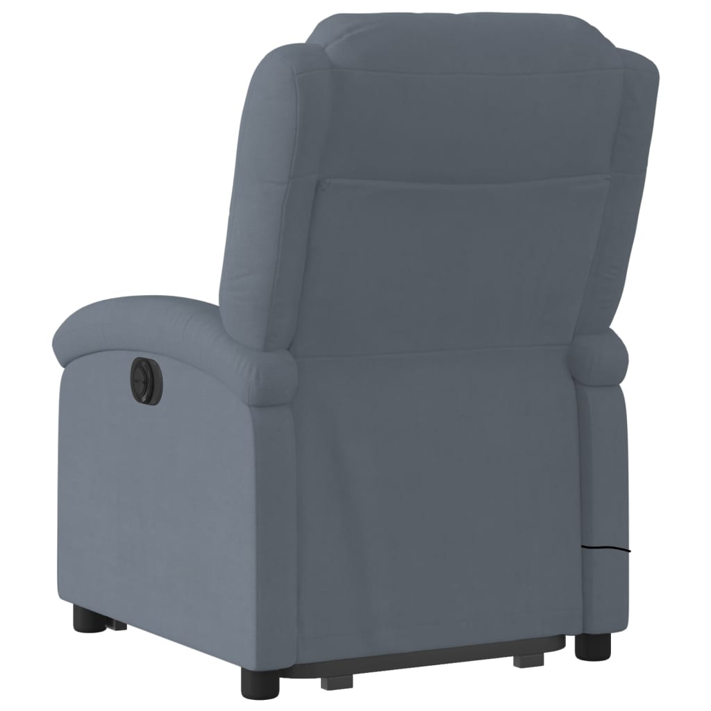 vidaXL Stand up Massage Recliner Chair Dark Gray Velvet - fashion finesse accessories