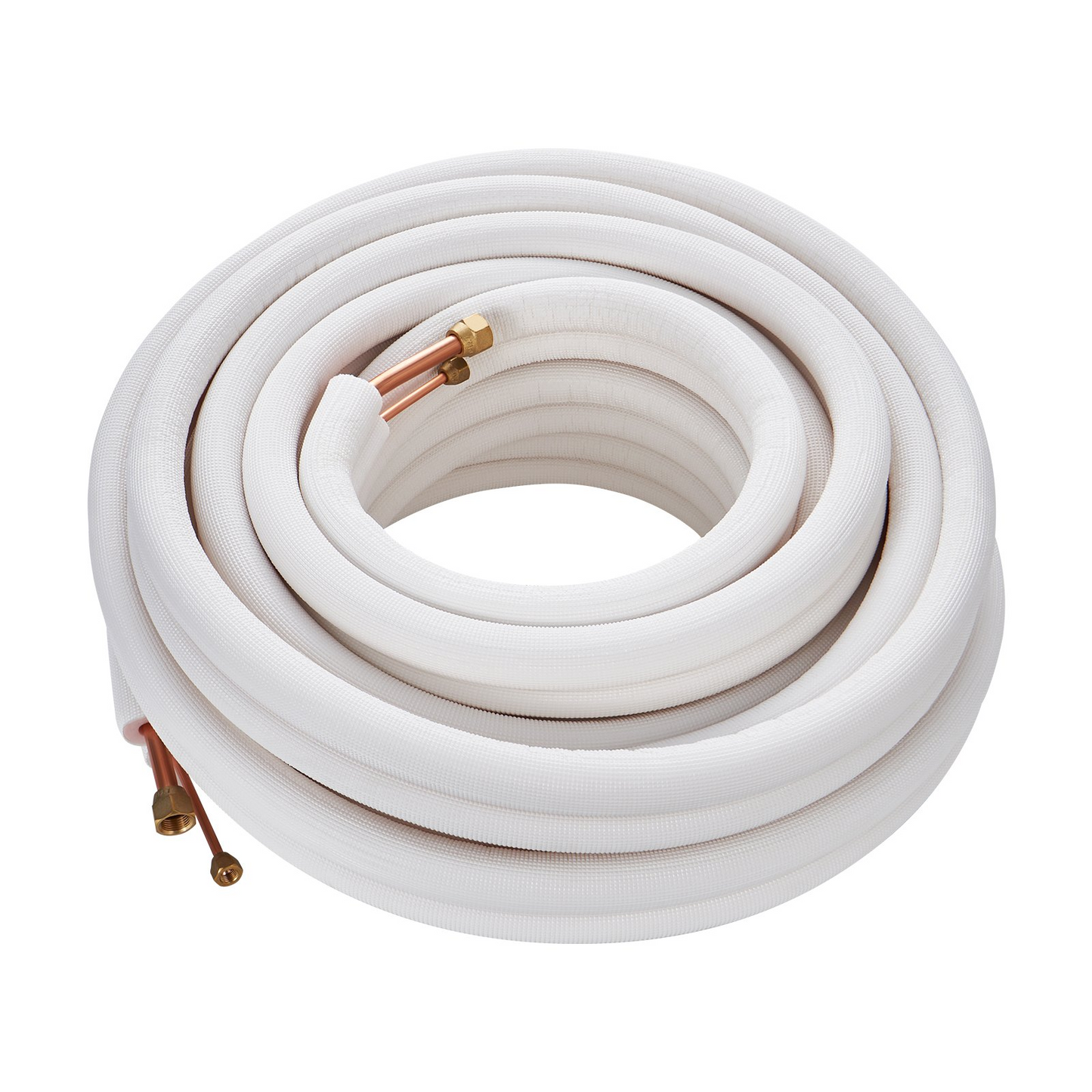 VEVOR 50FT Mini Split Line Set, 1/4" & 1/2" O.D Copper Pipes Tubing and Triple-Layer Insulation, for Mini Split Air Conditioning Refrigerant or Heating Pump Equipment & HVAC with Wrapping Strips.