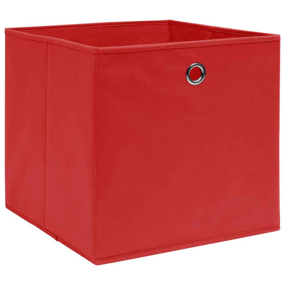 Storage Boxes 4 pcs Red 12.6"x12.6"x12.6" Fabric