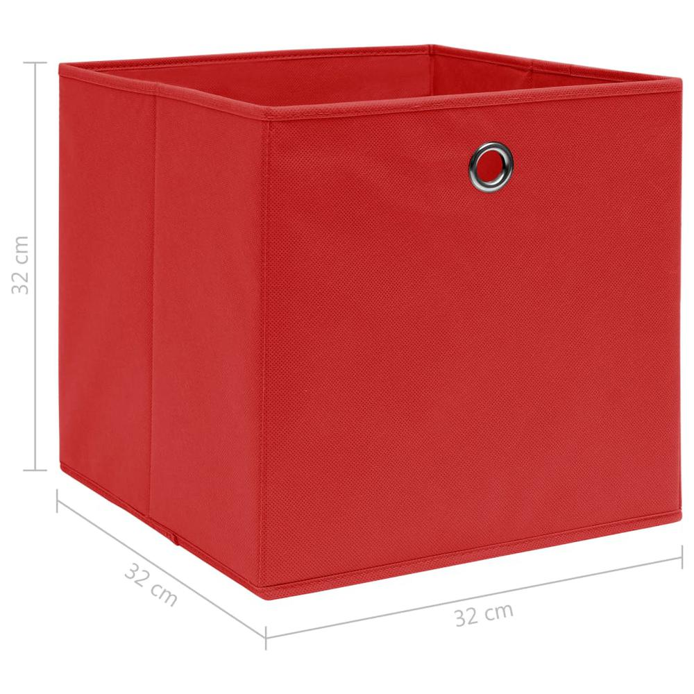 Storage Boxes 4 pcs Red 12.6"x12.6"x12.6" Fabric