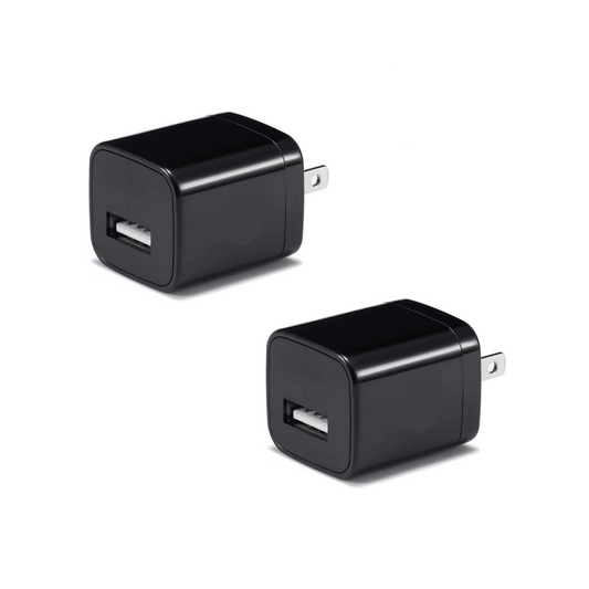 2-pack Black/White USB Wall Charger - High-Quality, Portable, and Compact | Fast Charging for iPhone, Samsung, and More