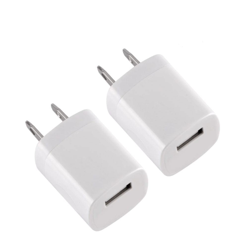 2-pack Black/White USB Wall Charger - High-Quality, Portable, and Compact | Fast Charging for iPhone, Samsung, and More